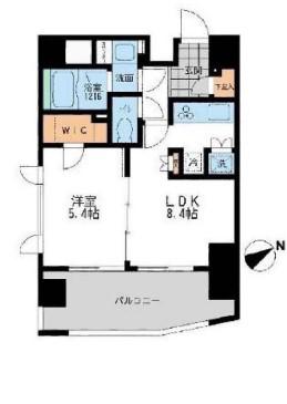 プライマル三軒茶屋(1LDK/9階)の間取り写真