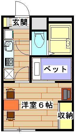 レオパレスウエストパレスII(1K/2階)の間取り写真
