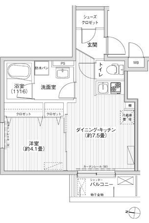 ブレス新中野(1DK/2階)の間取り写真