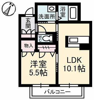 エクセルコート(1LDK/2階)の間取り写真