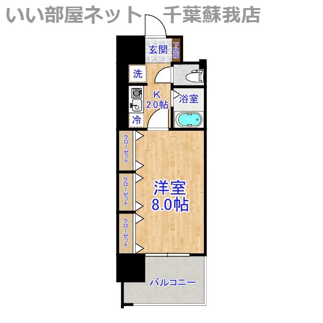 GRASS SQUARE 六番館(1K/11階)の間取り写真