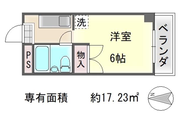 アメニティ聖護院(1K/3階)の間取り写真