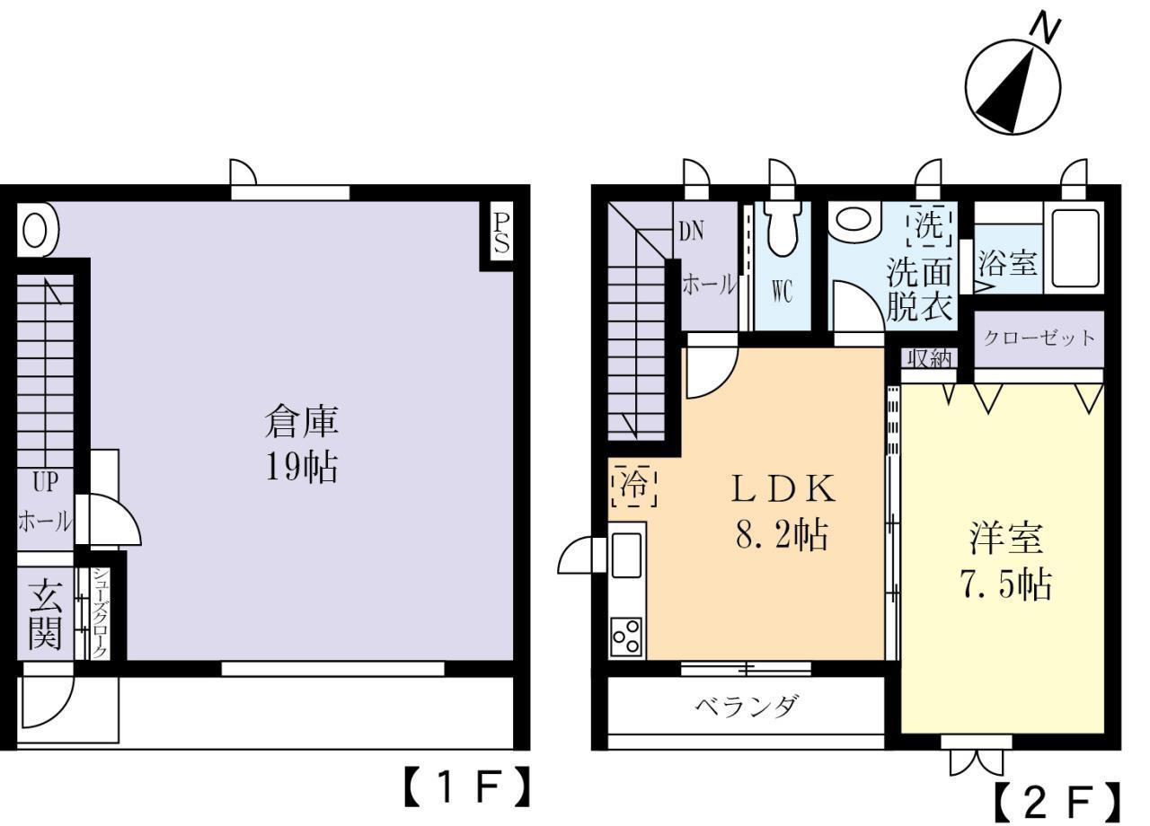 YS GARAGE(1LDK/2階)の間取り写真