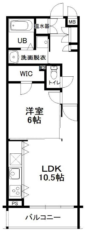 ソレイユ烏山(1LDK/1階)の間取り写真