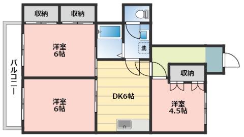 リアライズ浜松(3DK/5階)の間取り写真