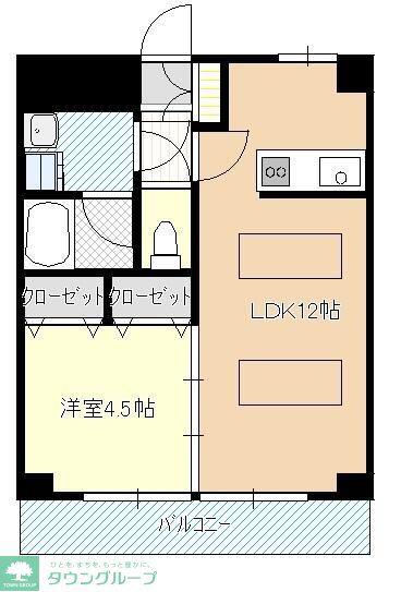 ルネス東海岸(1LDK/2階)の間取り写真