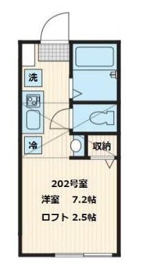GOLD LAGOON六浦南(ワンルーム/2階)の間取り写真
