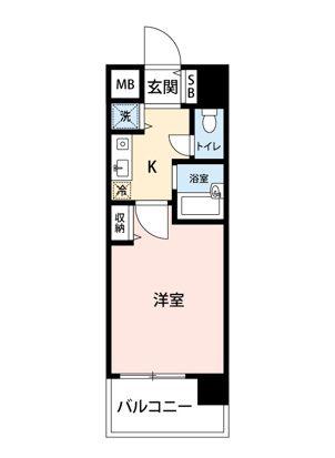 マイナビSTAYミライエ東中野駅前(1K/3階)の間取り写真
