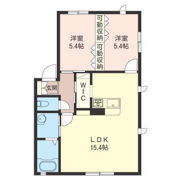ル・ソレイユB(2LDK/2階)の間取り写真