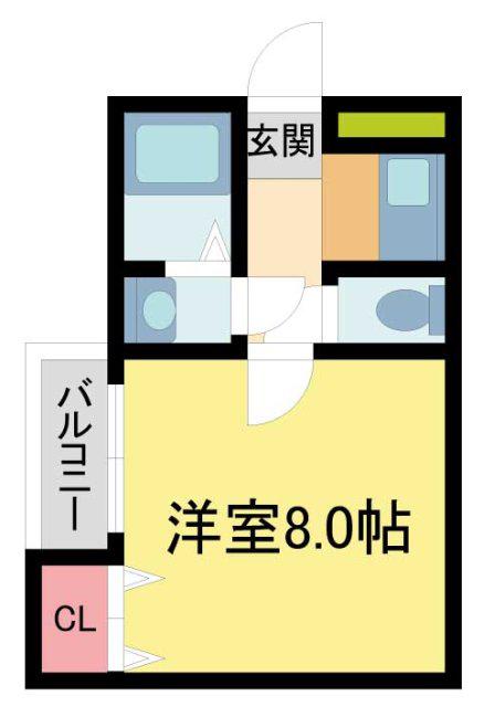 サンハイムII(1K/3階)の間取り写真