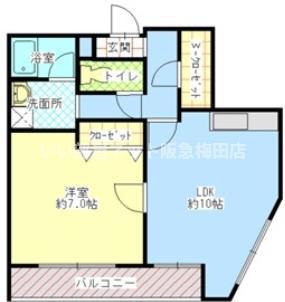 ミテジマビル(1LDK/3階)の間取り写真