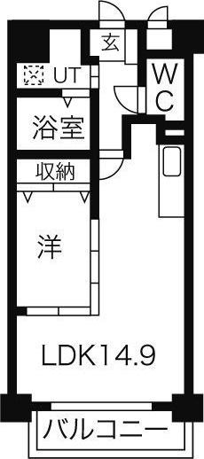 セレブランド堀田駅前(1LDK/4階)の間取り写真