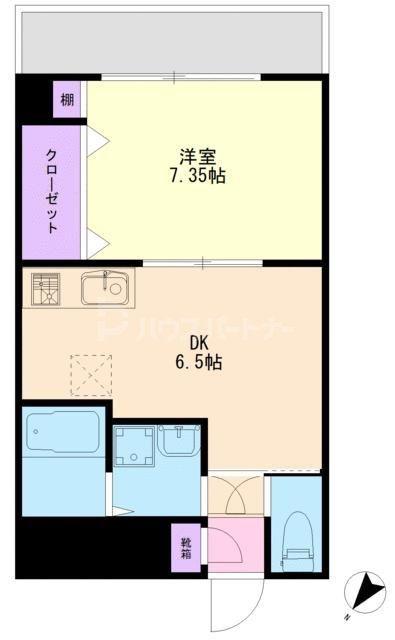ノイシュロスK(1DK/5階)の間取り写真