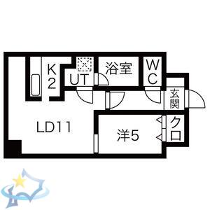 ノール山鼻(1LDK/8階)の間取り写真