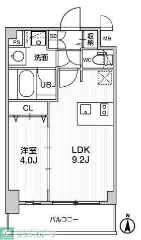 ディームス東陽町II(1LDK/7階)の間取り写真