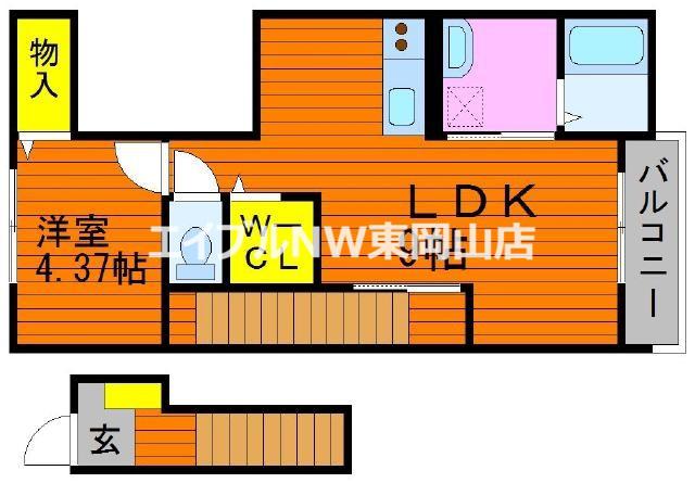 セキドア(1LDK/2階)の間取り写真
