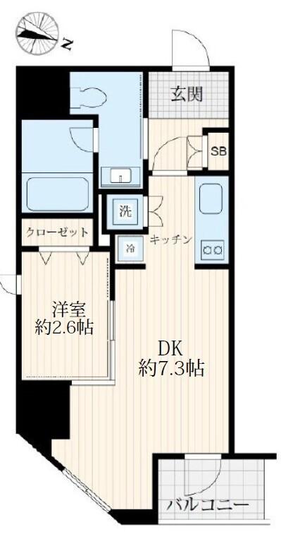 イデアル神楽坂(1DK/2階)の間取り写真