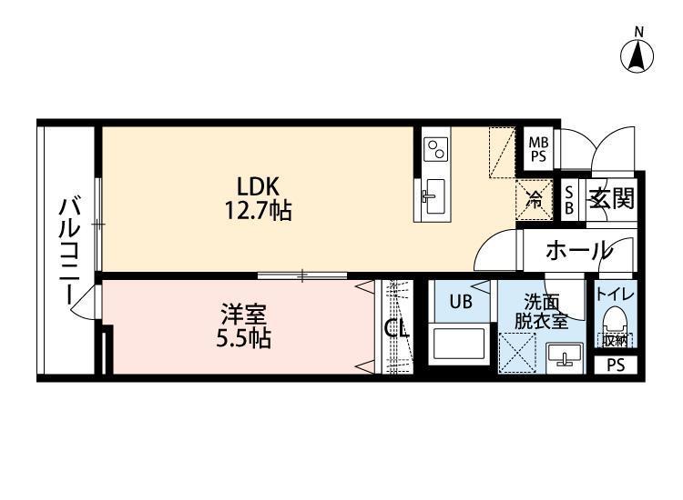 リーブルファイン大宮天沼町(1LDK/2階)の間取り写真
