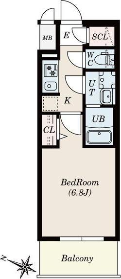 S-RESIDENCE熱田一番(1K/12階)の間取り写真