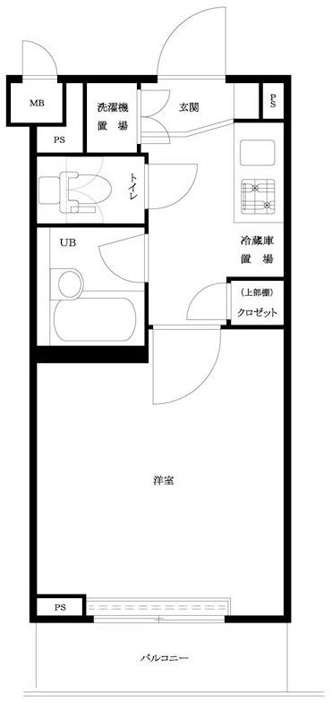 ルーブル大鳥居(1K/3階)の間取り写真