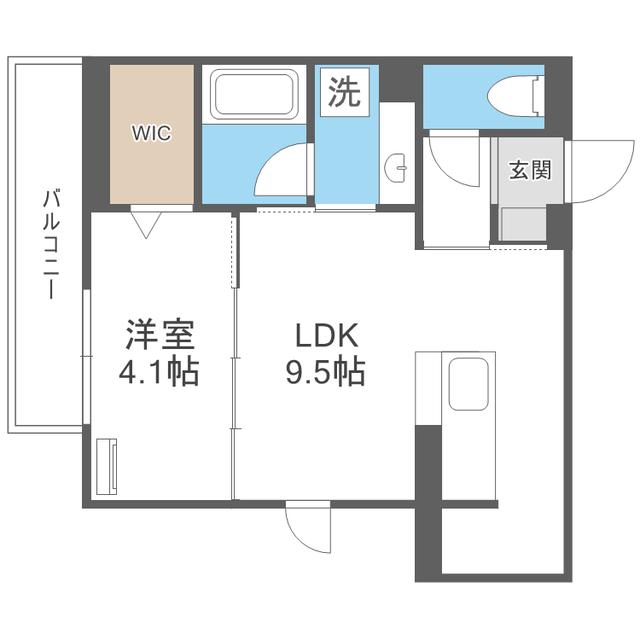 D-ROOMサンライズ A棟(1LDK/1階)の間取り写真