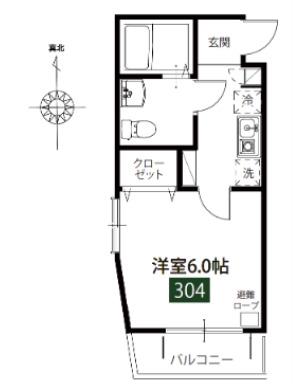 MELDIA梅島III(1K/3階)の間取り写真