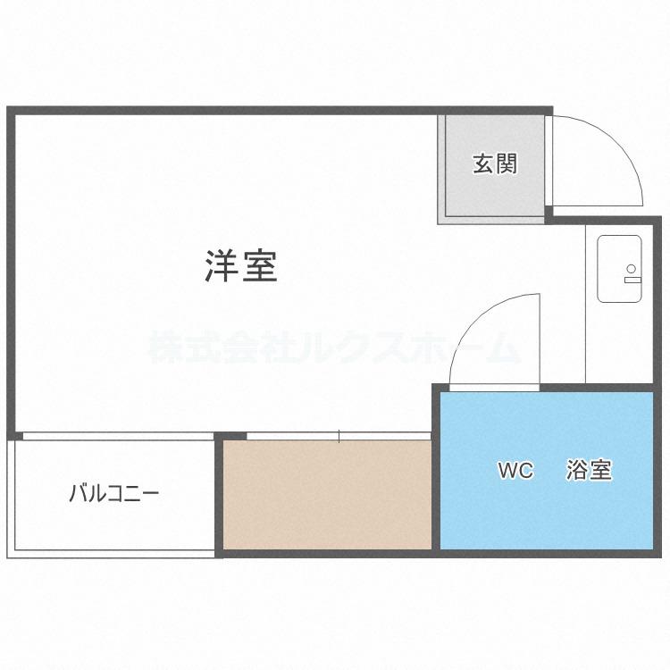 アパートメント摂津(ワンルーム/2階)の間取り写真