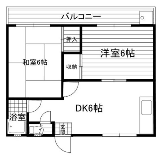 曙マンション(2DK/1階)の間取り写真