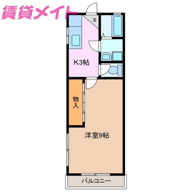 コーポ小杉(1K/1階)の間取り写真