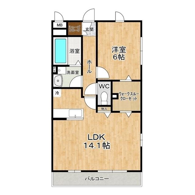 アルシオネ(1LDK/2階)の間取り写真