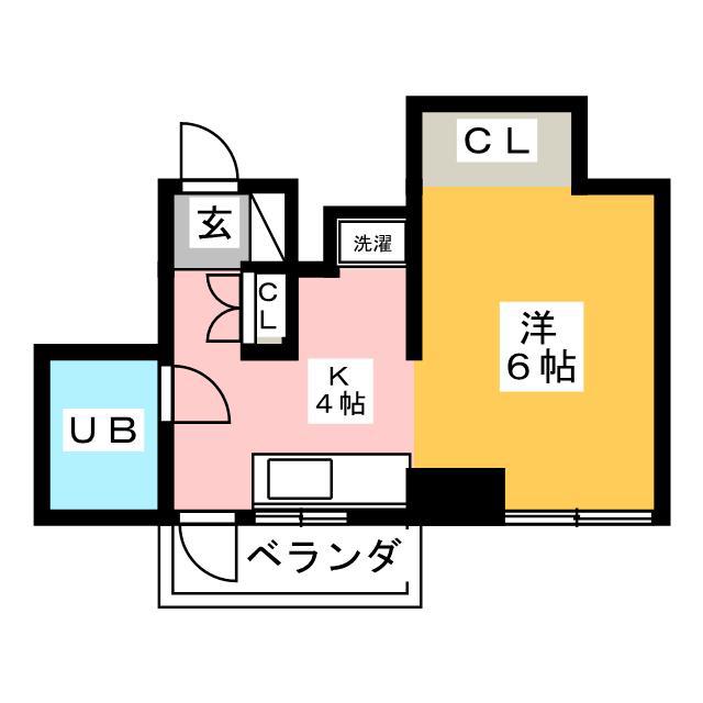 田辺ローヤルコーポ(ワンルーム/2階)の間取り写真