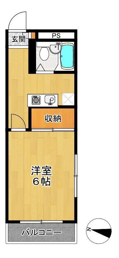 カーサカリート(1K/4階)の間取り写真