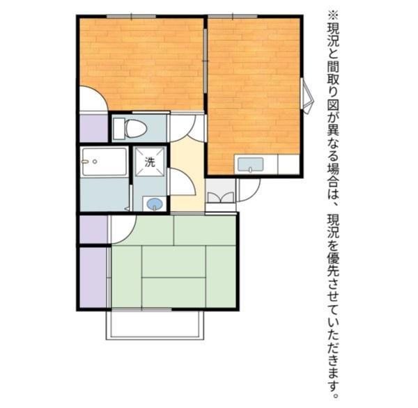 ビレッジグリーングラス(2DK/2階)の間取り写真
