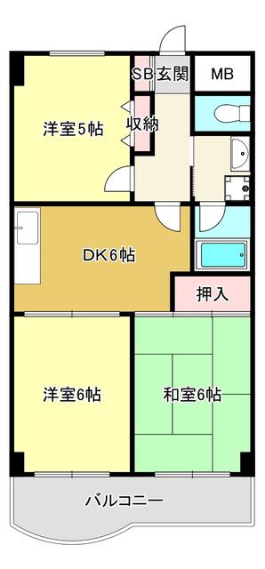 ロイヤルパーク(3DK/9階)の間取り写真