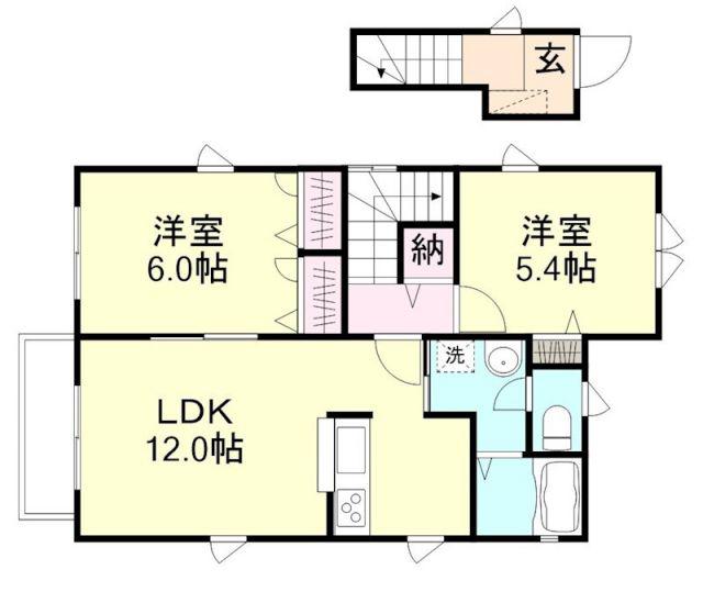 ユニガレージ(2LDK/2階)の間取り写真