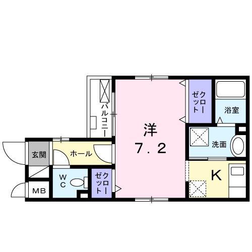 エテルノ西荻(1K/2階)の間取り写真