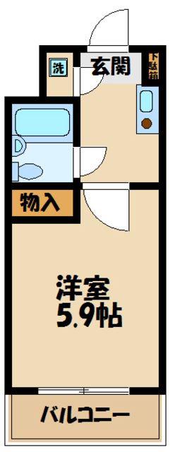 アーバン・ドヌール(1K/1階)の間取り写真