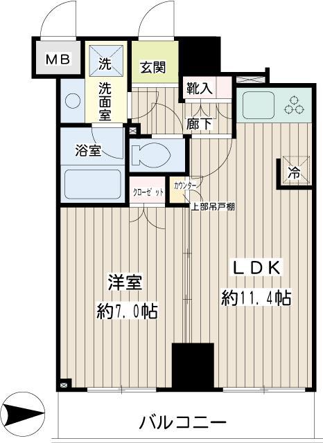 ドメスセレーナ鶴見(1LDK/5階)の間取り写真