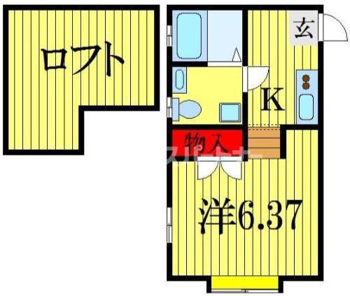 オリーブハイム(1K/1階)の間取り写真
