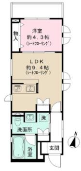 CERISER(1LDK/2階)の間取り写真
