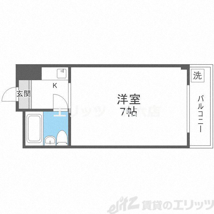 ベストレジデンス上新庄(ワンルーム/4階)の間取り写真