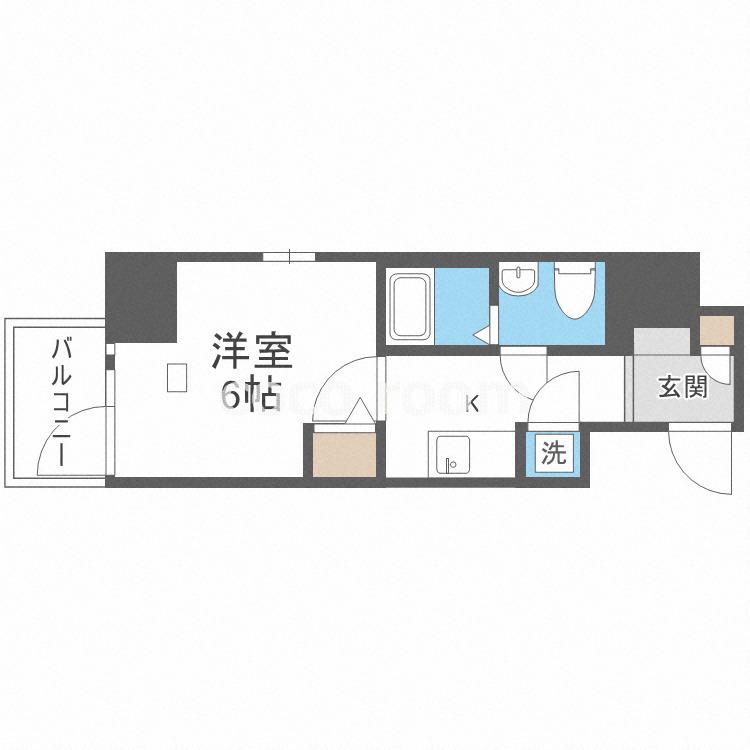 エスリード靭公園(1K/8階)の間取り写真
