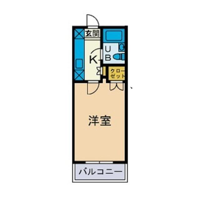 ユースピア本厚木(1K/1階)の間取り写真