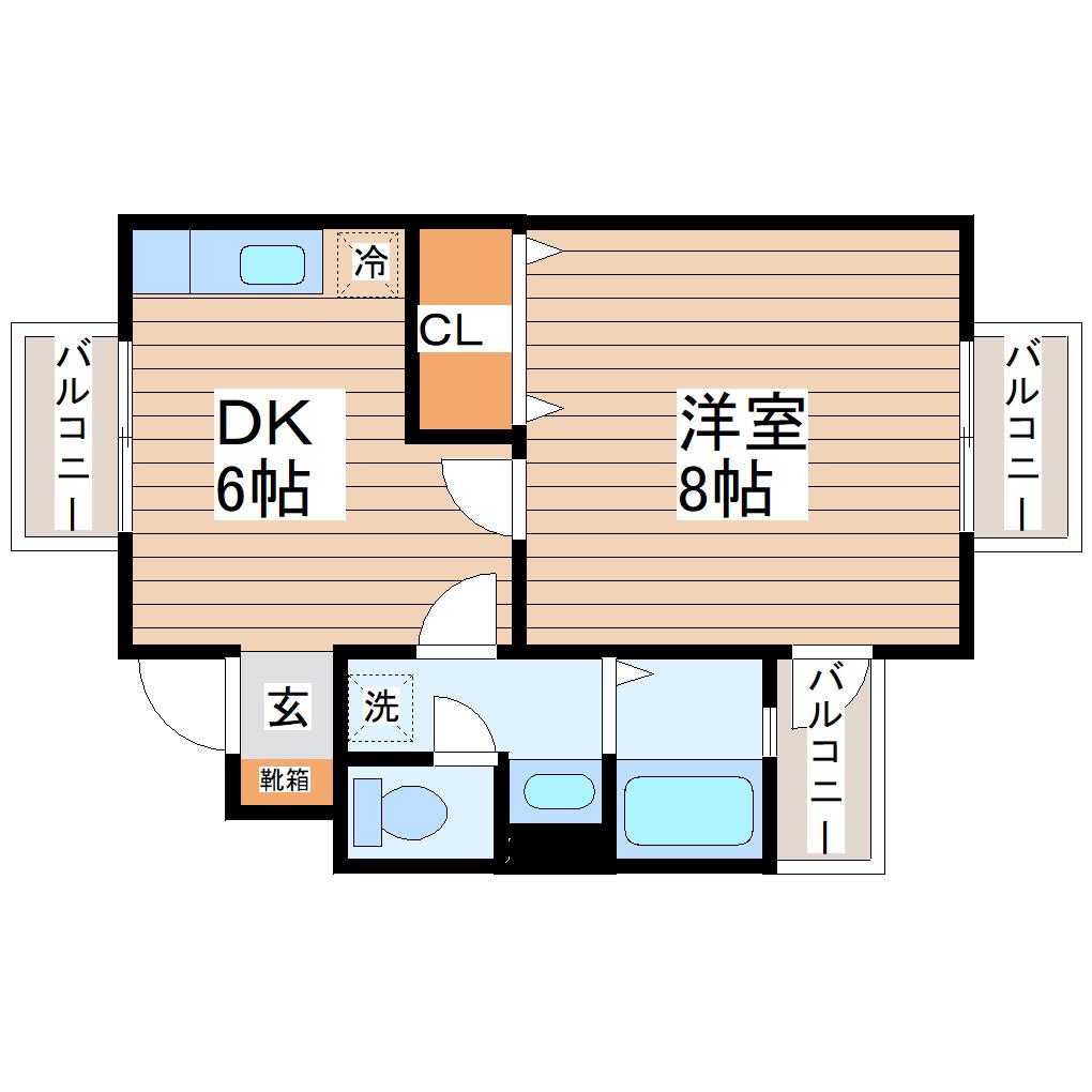 サンコートヒルズみずほ台II番館(1DK/1階)の間取り写真