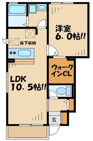 カンツォーネ・コート(1LDK/1階)の間取り写真