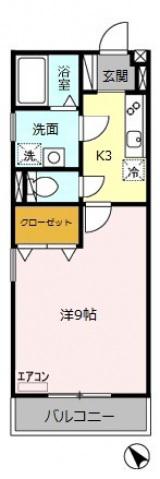 エスポワールMIYA 102(1K/1階)の間取り写真