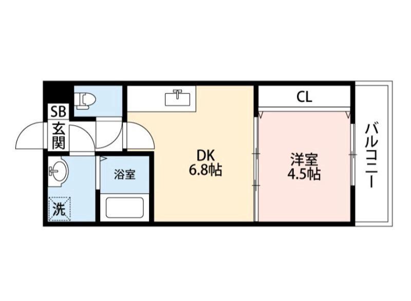 TKアンバーコート羽衣(1DK/3階)の間取り写真