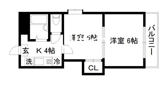 プリマベーラ西京極(2K/5階)の間取り写真