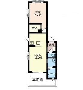 クレセントアール(1LDK/1階)の間取り写真