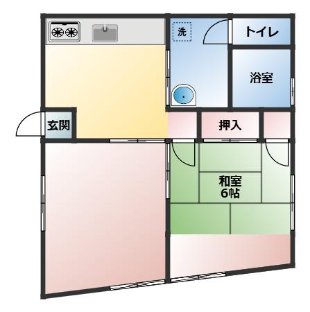 別府岡本アパート(2DK/2階)の間取り写真